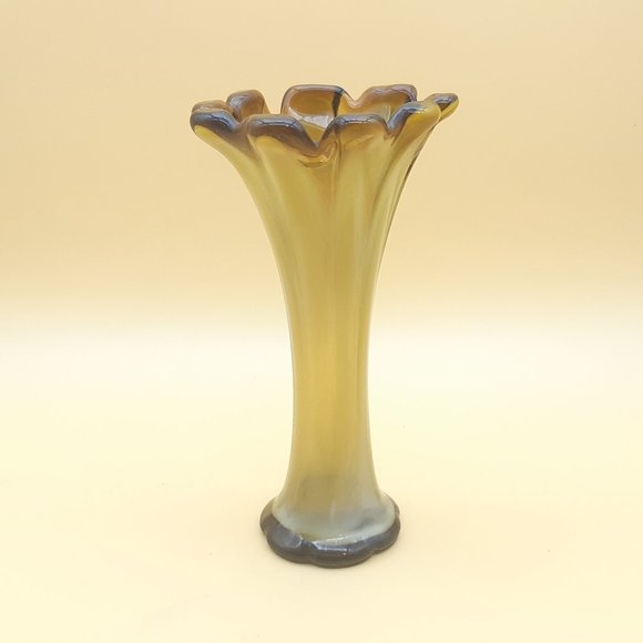 Brown Carnival Glass Vase - Picture 7 of 10